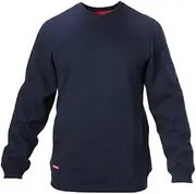 [Hard Yakka] Men's Foundations Brushed Fleece Crew Neck Jumper, Navy, XX-Large