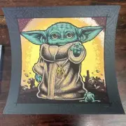 Todd Slater Baby Yoda Screen Print The Child Star Wars Onyx #/100 Poster Art BNG