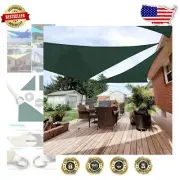 16'x16' UV-Blocking HDPE Sun Shade Sail Canopy for Outdoor Elegance - Green