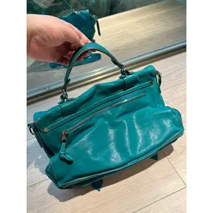 二手真品 Proenza Schouler PS1 Medium 少見綠色銀扣經典山羊皮兩用斜背包