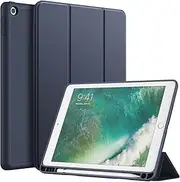 JETech Case for iPad 9.7-Inch (6th/5th Generation, 2018/2017) with Pencil Holder, Slim Tablet Cover with Soft TPU Back, Auto Wake/Sleep (Deep Navy)