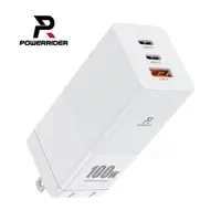 在飛比找HOTAI購優惠-【PowerRider】PD100CA 100W氮化鎵三孔折