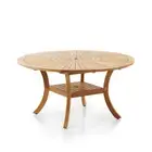 Solomon 1.5m Round Teak Timber Outdoor Dining Table with Lazy Susan