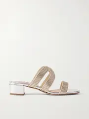[Aquazzura] Aquazzura - Esencia 35 Metallic Mules - Silver - IT42 IT 42 Silver