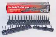 Hansen Global 9302 3pc METRIC Socket Tray Set for 1/4", 3/8" & 1/2" Dr. Sockets