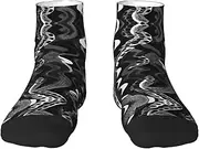 [YANYU] Black White Snake Skin Pattern Print Workout Everyday Socks For Men And Women All Seasons Comfortable Adult Socks