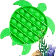 NiHealth Push Pop Bubble Fidget Sensory Toy Sea Turtle Shaped Fidget Toy for Special Needs Stress Reducer Anxiety Relief Popper Game Board Silicone Squeeze Toy for Kids and Adults (Green)