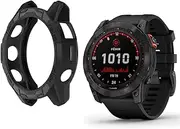 Cases for GARMIN Fenix 7X/Fenix 7X Pro and EPIX Pro 51mm,Flexible Silicone Cover Shell Shockproof Scratch-Proof Protector Case Smartwatch Accessories,Black