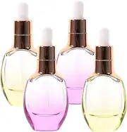 Set of 4 Glass Dropper Bottles 30ml Mini Travel Bottles for Essential Oil Makeup Perfume Leakproof for Outdoor Activities Random