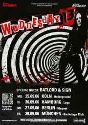 Wednesday 13 - Fang Bang, Tour 2006 Concert Poster