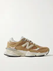 [New Balance] New Balance - 9060 Rubber-trimmed Suede And Mesh Sneakers - Camel - US8 US 8 Brown
