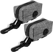 Pack of 2 Dog Waste Bag Dispenser, Dog Poo Bag Holder, Portable Waste Bag Dispen
