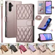 Long Lanyard Wallet Case Flip Cover For Samsung S25 S24 S23 S22 S21 S20+ Ultra