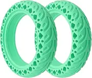 LUNCHS Rubber Solid Tire Compatible with Xiaomi 3 Compatible with Mijia M365 Electric Scooter Shock Absorber Damping Tyre Compatible with Pro Pro2 1S 8 1/2 Tubeless 8.5"(2pcs Green)