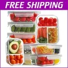 Oven-Safe 9 Pack Glass Food Storage Containers - Dishwasher & Microwave Friendly