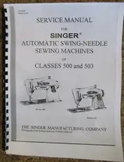 Singer Sewing Machine Class 500 503 Service Repair Manual Book Parts List Timing