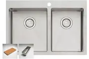 Oliveri Apollo 1 & 3/4 Double Left Hand Bowl Inset/Undermount/Flush Sink AP1425
