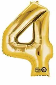 amscan Number 4 Gold SuperShape Foil Balloon 2666cm w x 3486cm h
