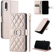 Compatible with Samsung Galaxy A70 A705FN Kickstand Case Cover,Compatible with Samsung Galaxy A70s A707F Lanyard Magnetic Closure Wallet Case Pink