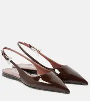 [Paris Texas] Paris Texas Jessica 10 patent leather slingback flats AU 8 brown