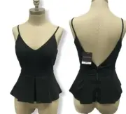 Topshop Peplum Top Zipper Opens Fully Exposed Back Size 2 Brand New With Tags