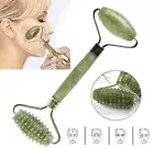 Facial Roller Natural Jade Stone Dual Use Smooth Roller And Needle Roller
