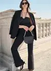 Editor Mid Rise Flare Pant Size 2 in Pitch Black Orig $80 By Express