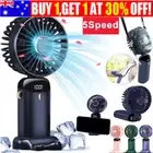 Portable USB Rechargeable Folding Hand held Fan Desk Cooler Cooling 5 Speed Mini