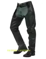 Unisex Deep Pocket Leather Motorcycle Chaps 7102.00