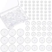 [Hicarer] 200 Pcs Clear Piercing Disc for Piercing Bump 3/5/ 7/9 mm Clear Silicone Earrings Backs Plastic Disc Pads Stabilizer, Earring Backs Stopper Earlobe Support Patches, 4 Sizes, Metal Silicone