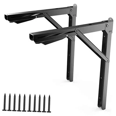 24" Folding Shelf Brackets Heavy Duty Shelf Bracket Wall Mounted Triangle
