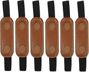 Taicols Elastic Band Pen Holder, 6 Pcs PU Leather Pen Sleeve Pouch Journal Pencil Holder, Pencil Holder Pencil Bag Pen Bag for Journals Notebooks Binders Planners Tablet Covers Pen Loop Holder (brown)