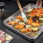 Easy To Clean Stainless Steel Baking Pan Tray With Cooling /Rack And Cover //new