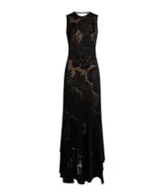 Etro Floral Jacquard Open Back Midi Dress IT42 black