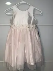 NWT Jayne Copeland Girls Formal Dress Size 6 Ivory with Pink