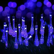 Solar String Lights Outdoor Waterproof for Outside Camping Garden Hanging Lights for Tree Fence Patio Yard Balcony 30 LED 8 Modes Blue