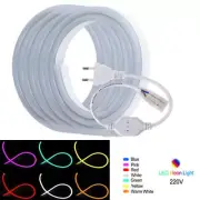 1m 5m IP67 waterproof LED Strip Light Neon Flexible Rope Tube 220V with EU Plug