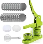 Button Maker Machine 58mm Installation-Free Pin Maker Machine DIY Pin Badge Button Maker Rotatable Press Machine with 100Pcs Button Parts and Circle Cutter Badge Punch Press Machine Green