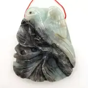 Natural Amazonite Carved Bird & Branch Pendant Bead Gemstone Charm Free Ship