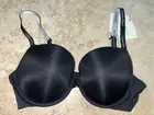 NWT Calvin Klein Black Push-Up Plunge Microfiber Stretch Shine Bra 38 B $52