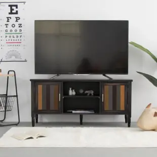 【IDEA】復古拼接舊刷式3格木質電視櫃(電視桌 客廳櫃 收納櫃)