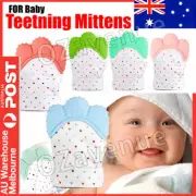 Baby Silicone Teething Mitten Glove Soft Candy Wrapper Teether BPA Free AU