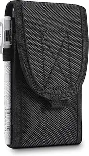 Cell Phone Protective Holster Case Universal MOLLE Phone Holster Compatible with iPhone 15/14/13/12 Pro Max,Heavy Duty Nylon Pouch Case Compatible with Galaxy S24/S23/S22/S21 Ultra(Black)
