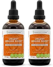 Urgent Immune Boost, Immune Boost Formula, Herbal Supplement Blend Drops Alcohol-Free Liquid Extract (2x4 fl oz)