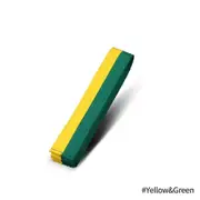 1PC Martial Arts Karate Judo Taekwondo Professional Belts Judo Jiu Jitsu Standard Tapes Protective Waistband yellow/green 2.6M