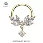 Matilda Marquise Diamond Daith 14k Gold Hoop Septum clicker for her