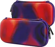 PlayVital Carrying Case for Nintendo Switch Lite, Portable Pouch Storage Handbag Travel Bag Protective Hard Case for Switch Console w/Thumb Grip Caps & 10 Game Card Slots - Purple Red Swirl