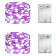 1/2 Pack Battery Operated Christmas String Lights Indoor LED Fairy Lights-Purple
