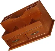 TOVINANNA Wooden Dressing Table Storage Box Makeup Skincare Organizer Drawer Type Box for Bedroom Living Room