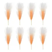 8 Pcs 17 Inch Faux Pampas Grass Artificial Boho Decor Gradient Orange